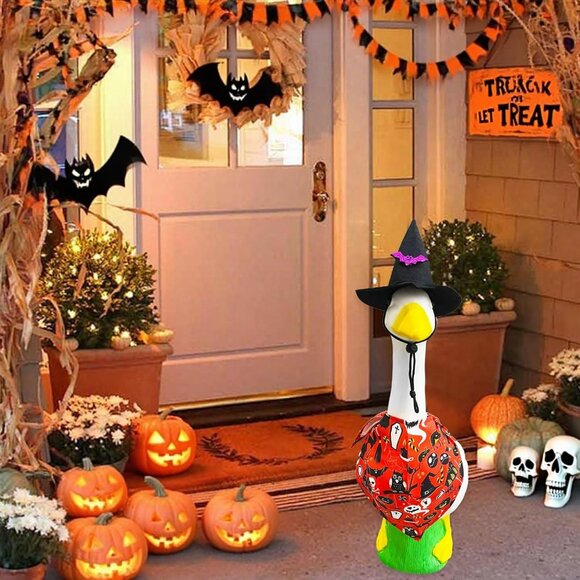 Witch Hat and Colorful Scarf for Halloweens Yard Lawn Outdoor Garden Patio - Picture 6 of 6